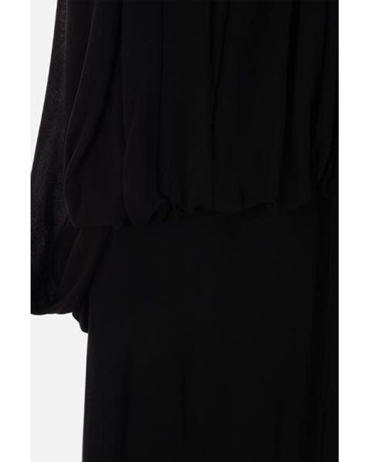 Saint Laurent Black Long Jersey Dress