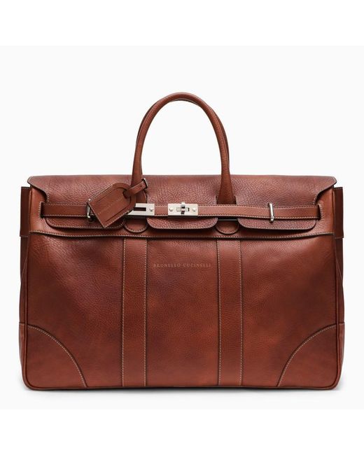 Brunello Cucinelli Weekender Country Copper-Coloured Bag for men