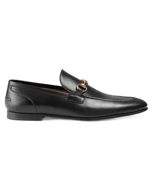 Gucci Black Leather Loafer Shoes for men