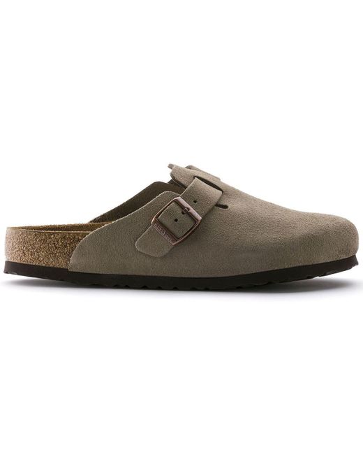 Birkenstock Brown Boston, Suede Leather Shoes for men