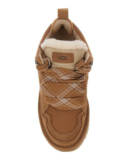 Ugg Brown 'Lo Lowmel' Sneakers With Mesh Inserts And Logo On The Side