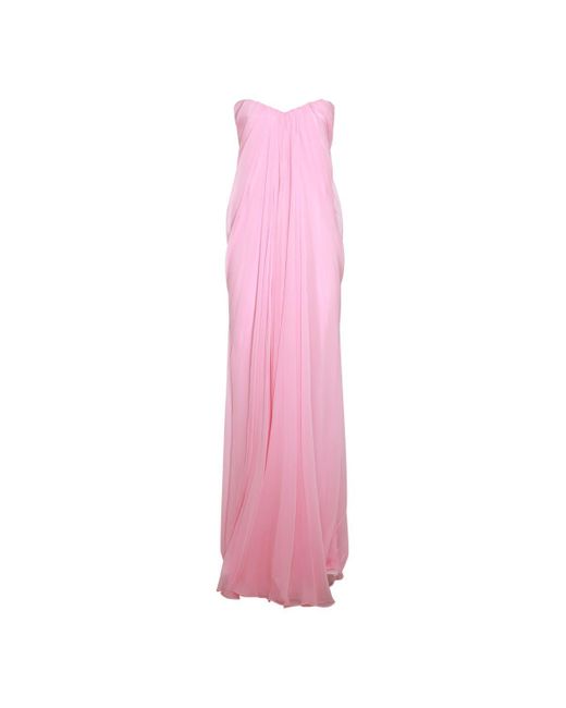 Alexander McQueen Pink Silk Dress