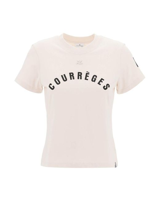 Courreges Pink "Ac Straight T-Shirt With Print