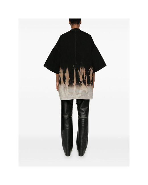 Rick Owens Black Abstract Print Cotton Jersey