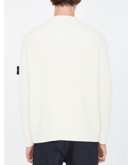 Stone Island Cream Crewneck Jumper in 