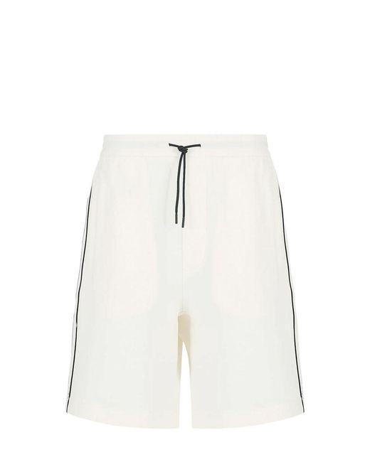 Emporio Armani White Logo Cotton Shorts for men
