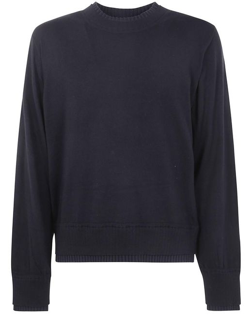 Sacai Blue Cotton Cashmere Knit Pullover for men