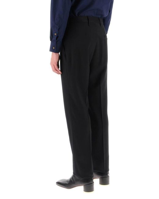 Vivienne Westwood Black 'cruise' Pants In Lightweight Wool for men