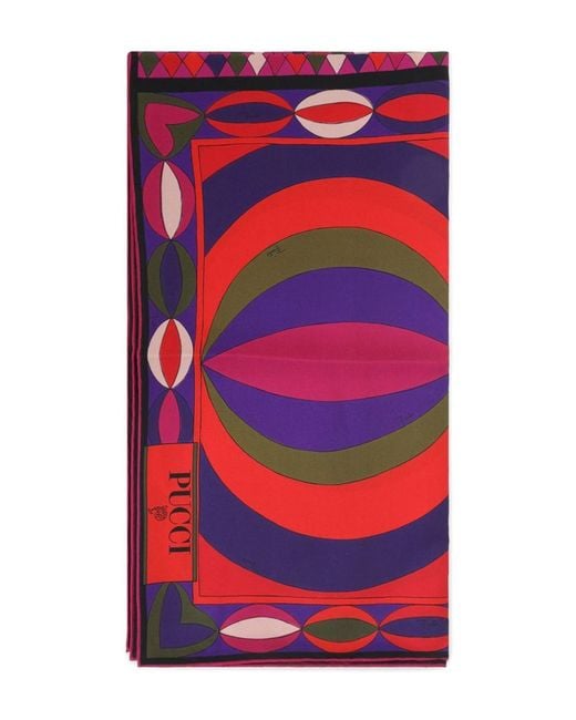 Emilio Pucci Red Printed Silk Foulard