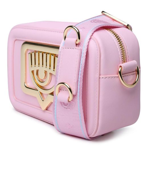 Chiara Ferragni Pink Eyelike Plaque Zipped Shoulder Bag