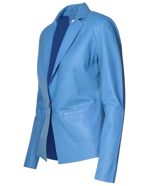 Bully Blue Light Leather Blazer