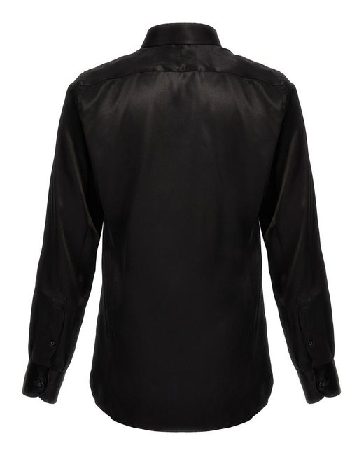 Tom Ford Black Charmeuse Shirt for men