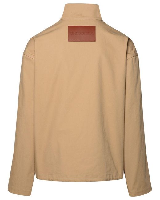 Jil Sander Natural Cotton Zipped Jacket for men