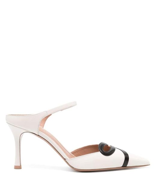 Malone Souliers White Bonnie 80 Mules Shoes