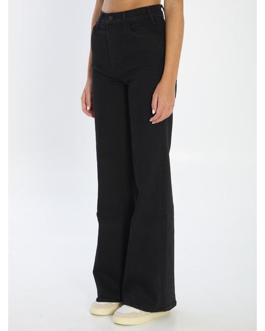 Mother Black The Hustler Roller Sneak Denim Jeans