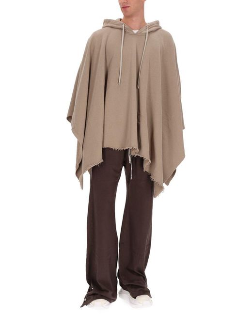 Rick Owens Natural Cape With Hood for men