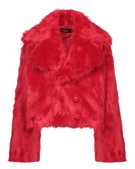 DSquared² Red 'Pop Fox' Acrylic Blend Jacket