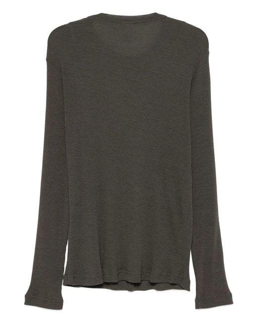 RANRA Gray Rib L/S T-Shirt for men