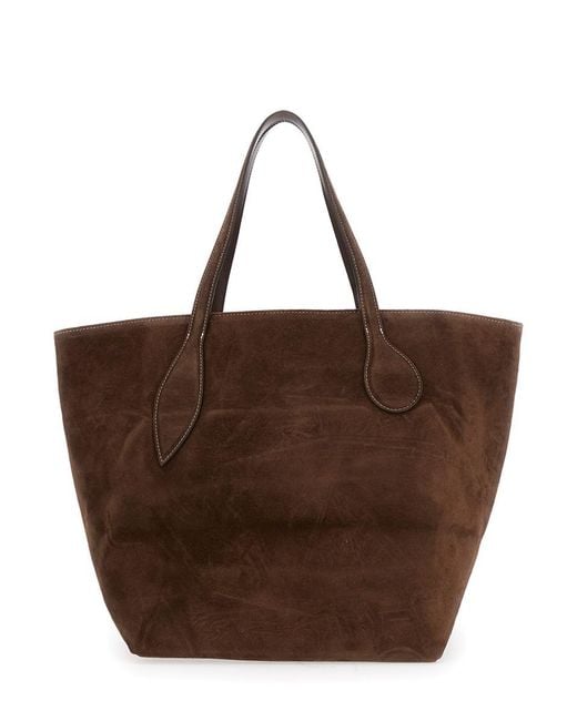 Liffner Brown 'Sprout' Tote Bag With Open Top