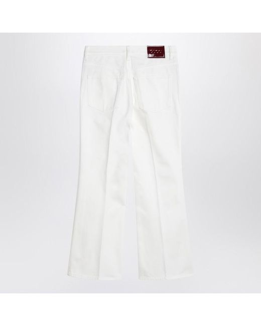 Gucci White Short Flare Trousers