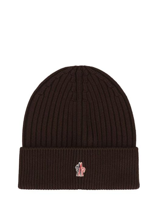 Moncler Black Beanie Hat for men