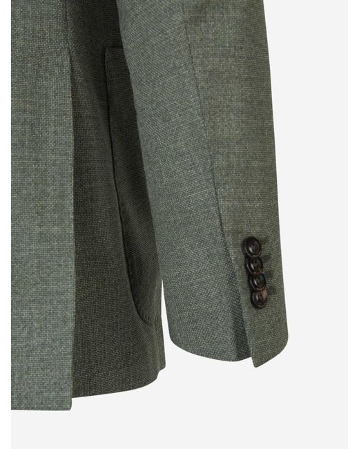 Boglioli Green Piqué Knit Blazer for men