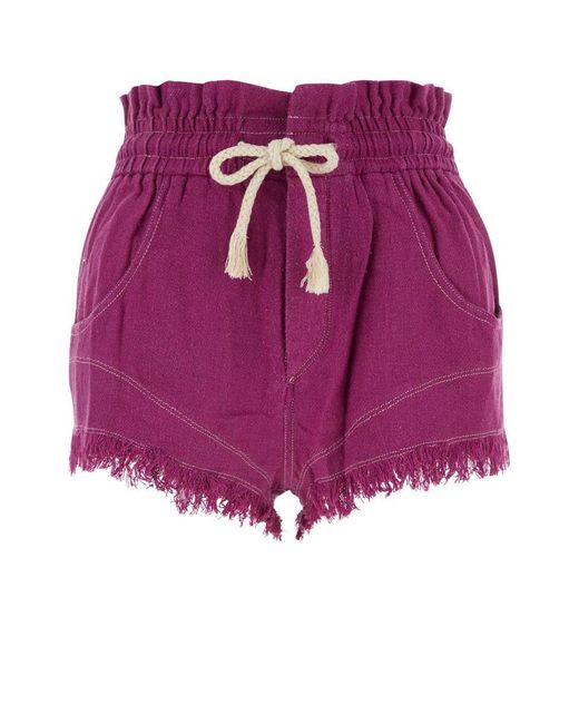 Isabel Marant Tyrian Purple Silk Talapiz Shorts