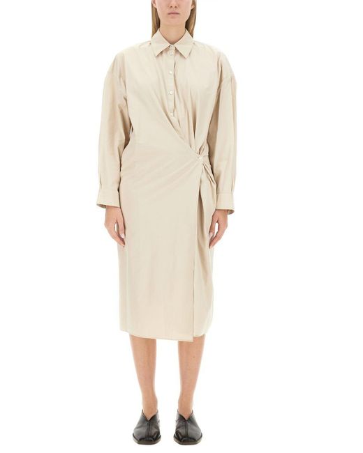 Lemaire Natural Twisted Classic Collar Dress