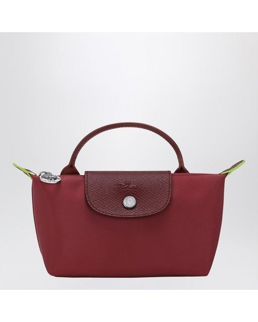Longchamp Le Pliage Pomegranate Coloured Clutch Bag