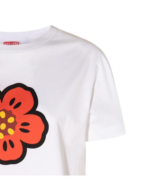 KENZO White Cotton Boke Flower T-shirt
