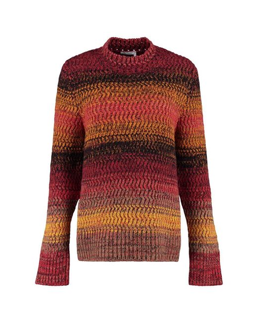 Chloé Red Crew-neck Wool Sweater