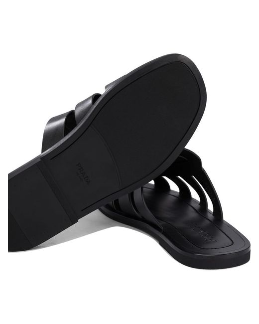 Prada Black Cage Mules for men