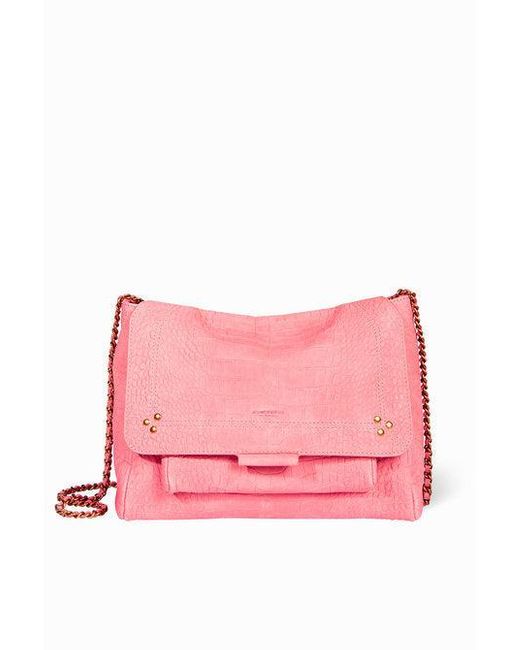 Jérôme Dreyfuss Leather Tote Bag Nub Croco Rose in Pink - Lyst