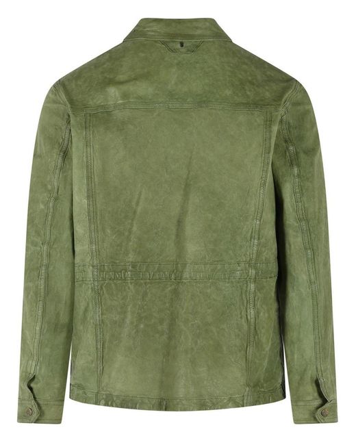 Salvatore Santoro Green Leather Jacket for men
