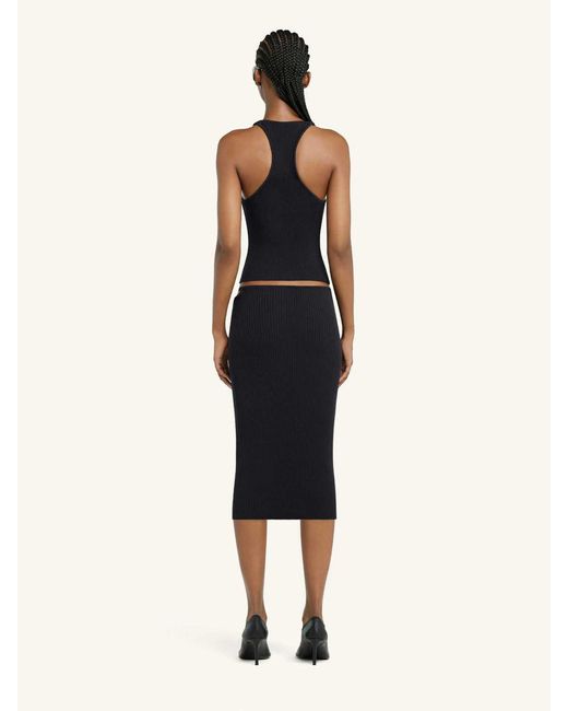 Courreges Black Midi Knitted Skirt