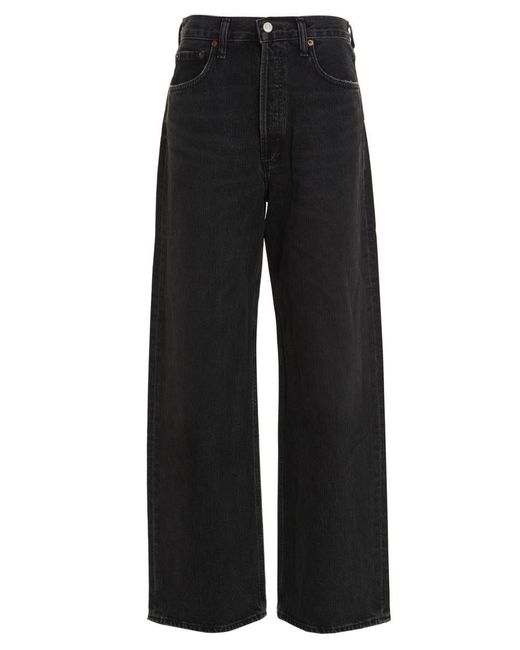 Agolde 'low Rise Baggy' Jeans in Black | Lyst