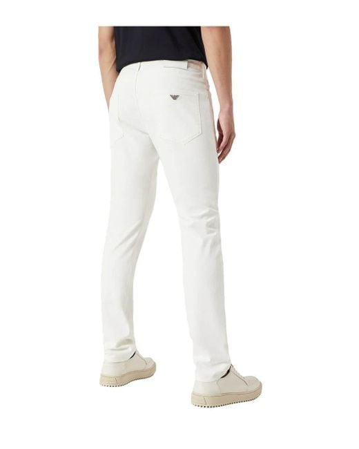 Emporio Armani J06 Slim Fit Jeans in White for Men | Lyst