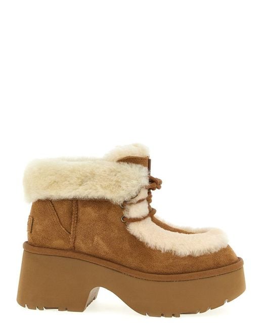 Ugg Natural 'Esmee Lace Up' Ankle Boots