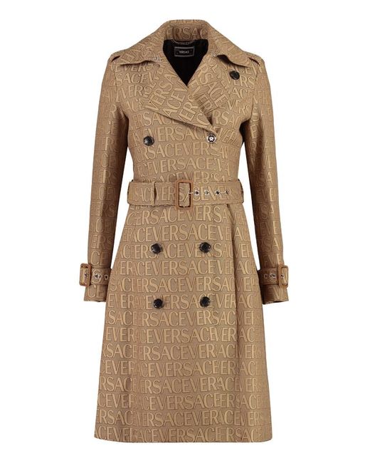 Versace Natural Cotton Blend Trench Coat