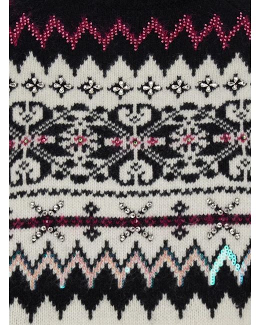 Semicouture Multicolor Turtleneck Sweater With All-Over Inlays