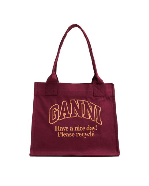 Ganni Red Tote Bag