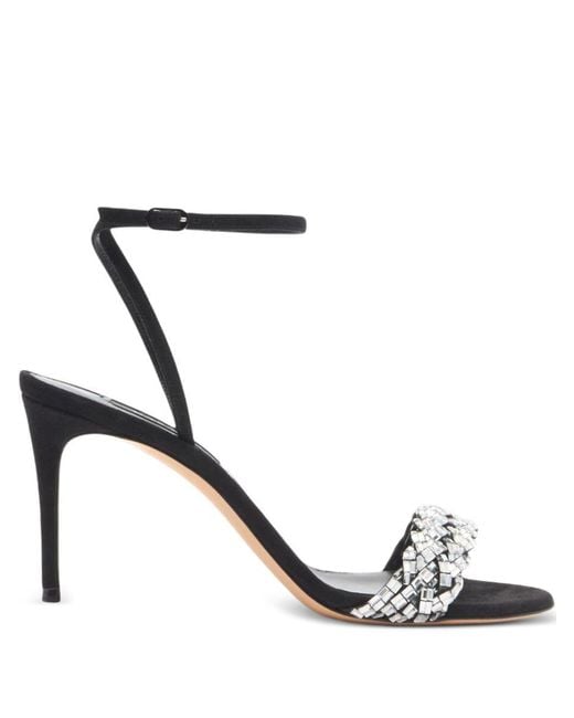 Casadei Women's Black 80Mm Julia Embellished-Braided Sandals