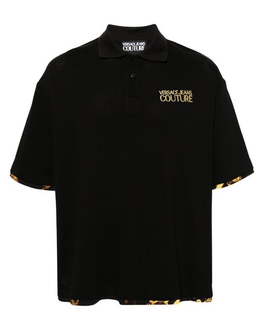 Versace Black Rx Cont W,Color Baroque Polo T.Shirt for men