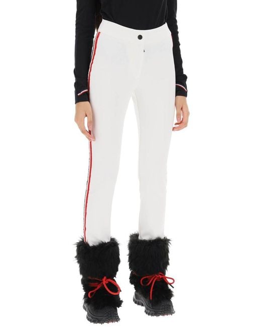 3 MONCLER GRENOBLE White Sporty Pants With Tricolor Bands