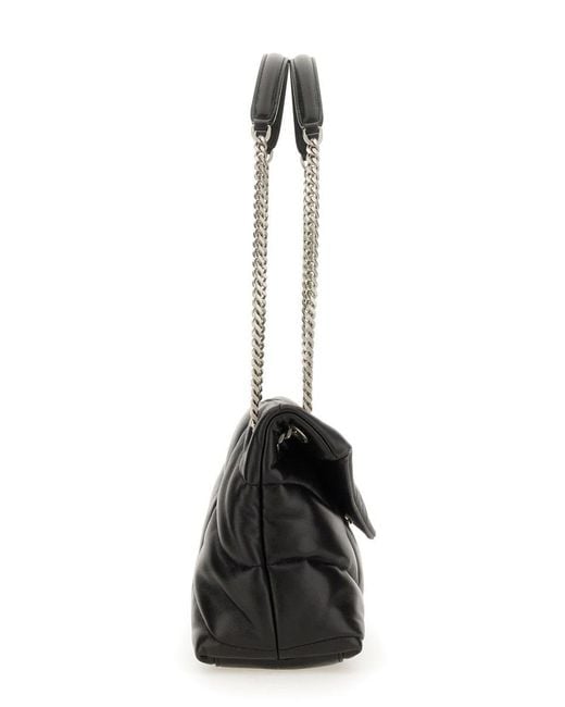Saint Laurent Black Loulou Puffer Bag Small