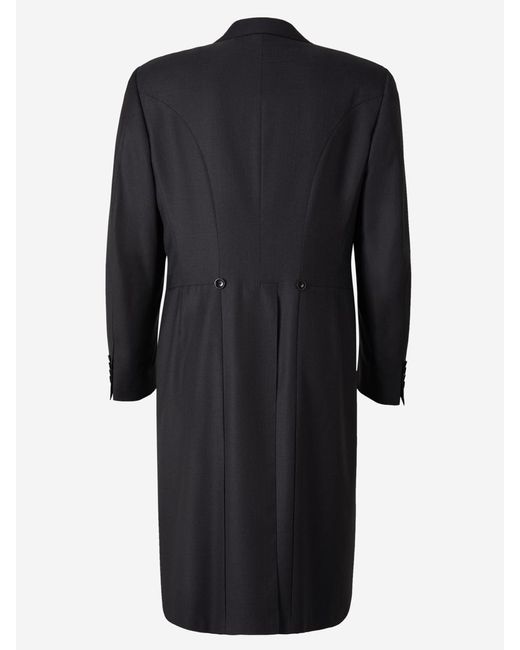 Canali Black Mottled Wool Morning Coat for men