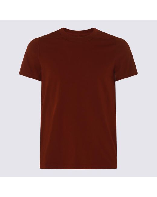 Rick Owens Brown Dark Red Cotton T-shirt for men