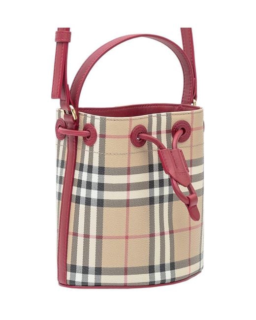 Burberry Pink Checkered Bucket Bag
