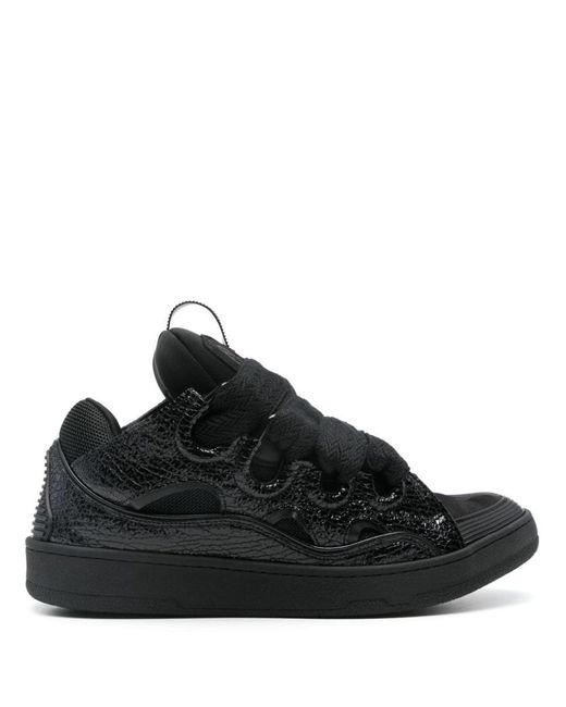 Mens black lanvin trainers best sale
