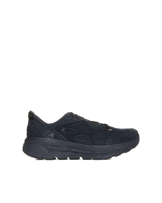 Hoka One One Blue U Clifton L Suede Sneakers for men